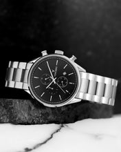 Load image into Gallery viewer, The Chrono S - Black/Silver Steel